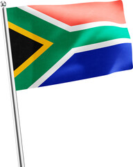 South Africa realistic 3d flag render