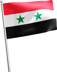 Syria realistic 3d flag render