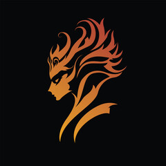 vector logo design for golden puppet