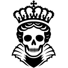 Queen skull portrait vector design