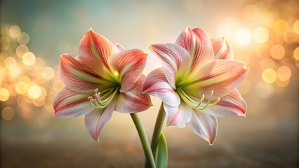 Aerial view of elegant amaryllis blooms under soft lighting