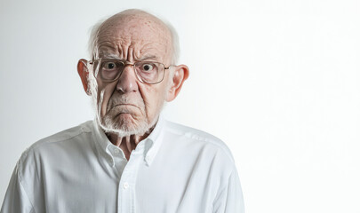 Obraz premium Elderly man frowning and looking displeased