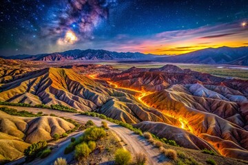 Scenic View of the Falla de San Andres in California Highlighting Natural Beauty and Geological Features