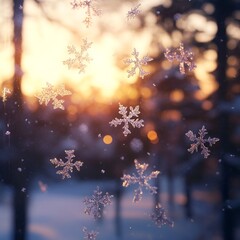 Photorealistic Falling Snowflakes