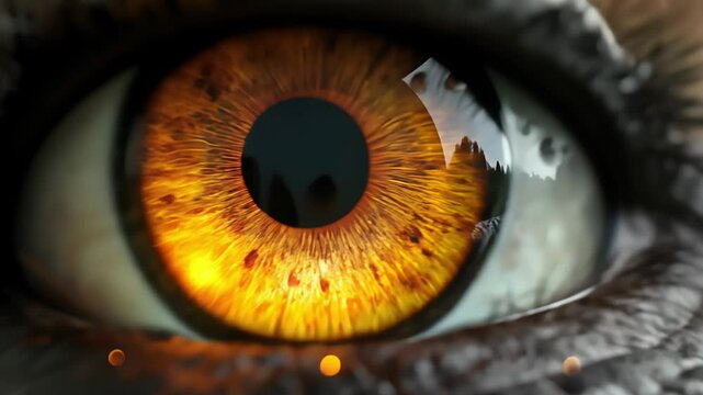 Close-up of a Human Eye with Striking Iris. Created with generative AI.
