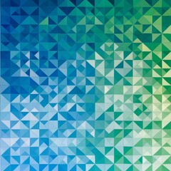 Fototapeta premium Abstract geometric background with triangles in shades of blue and green.