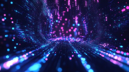 Obraz premium Abstract Blue and Pink Neon Lights Blurred Background