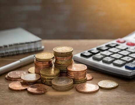 Argent avec calculatrice, concept de comptabilit&eacute;