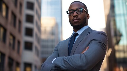 Obraz premium African American professionals benefiting from AI-powered banking, streamlining financial management with automated solutions