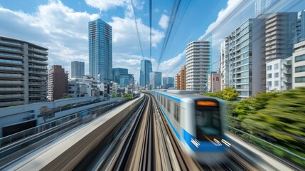 Obraz premium City Train in Motion