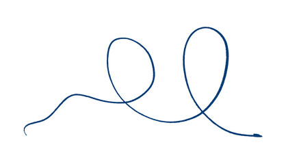 Obraz premium Blue pencil strokes set on transparent background.