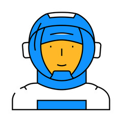 astronaut mask face line icon vector. astronaut mask face sign. isolated symbol illustration