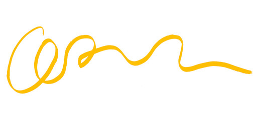 Yellow pencil strokes on transparent background.