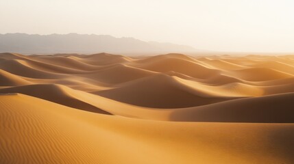 Golden Desert Dunes at Sunset
