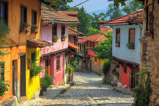 Old houses in the ancient town of Nessebar