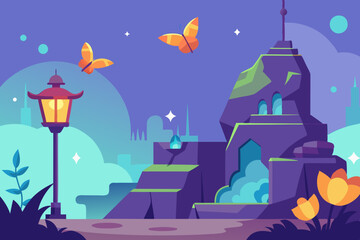  fantasy lamps vector art and illustration 