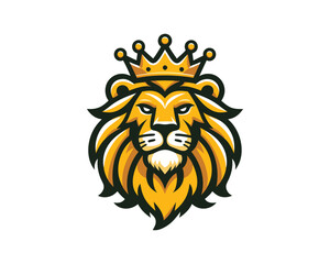 King Lion Head Logo Design Vector illustration