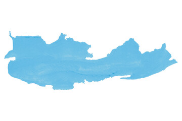 Isolated light blue clay stain on transparent background.