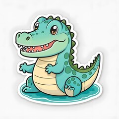 Obraz premium cute crocodile coloring book