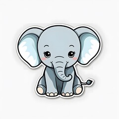 Naklejka premium cute elephant coloring book