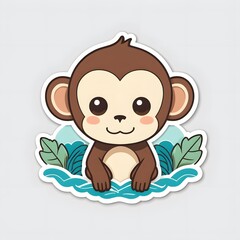 Obraz premium cute monkey coloring book