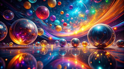 Stunning Abstract Visualization of Another Dimension in Space with Vibrant Colors and Shapes