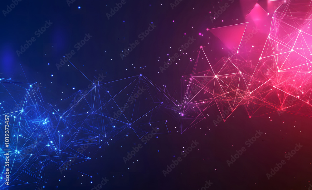 Poster abstract background design with polygonal geometric shapes and connections design, technology concep