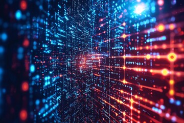 Naklejka premium Digital Technology background of data and network