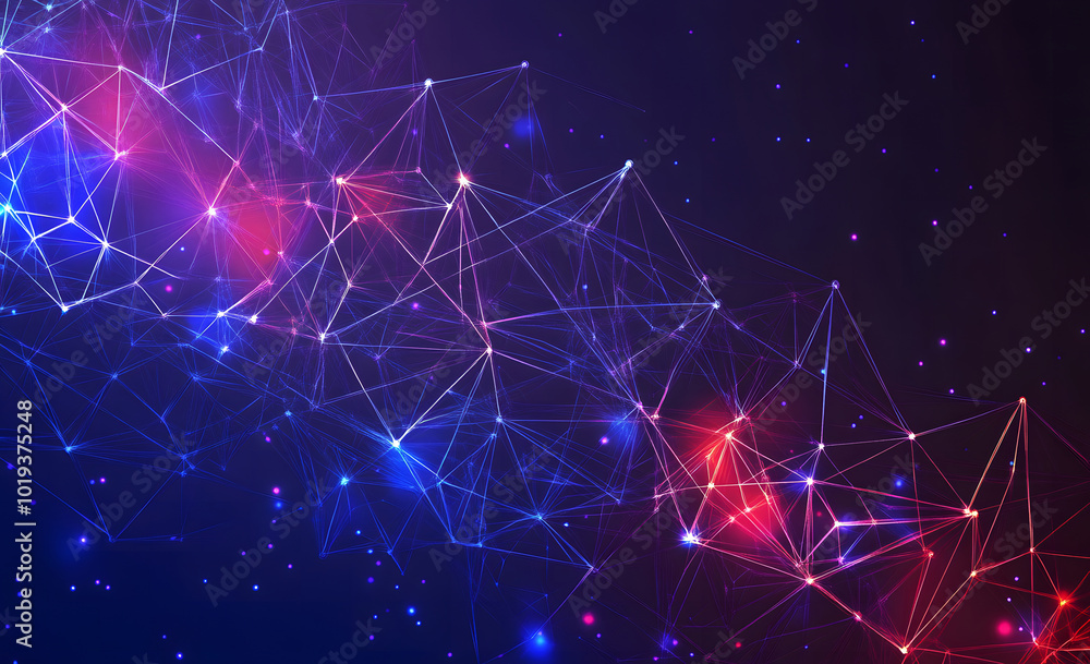 Poster abstract background design with polygonal geometric shapes and connections design, technology concep