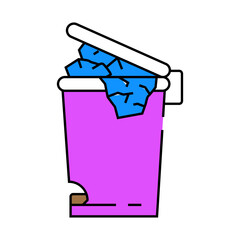 paper towel trash line icon vector. paper towel trash sign. isolated symbol illustration