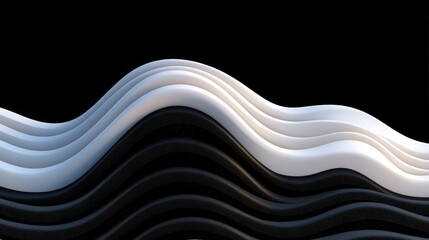 Abstract Black and White Wavy Pattern Background Design