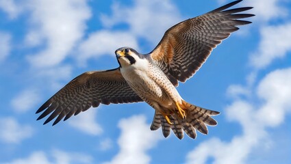 Majestic Bird Soaring High Sky Blue Feathers Graceful Wings Prey Hunting Nature Wildlife