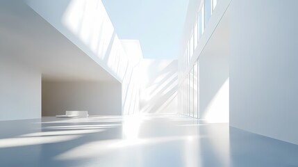 Fototapeta premium Digital Technology White Abstract Hall Poster Background