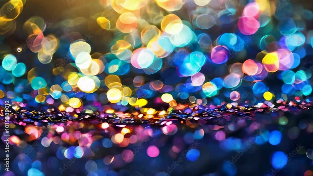 Poster vibrant bokeh lights creating a beautiful and festive abstract background.