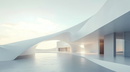 Obraz premium Digital Technology White Abstract Hall Poster Background