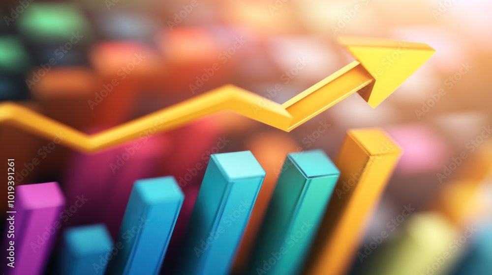 Aufkleber a vibrant graph with an upward trend, symbolizing growth and progress in data analysis.