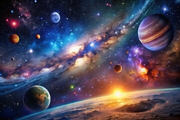 Obraz premium Stunning Outer Space Images Featuring Galaxies, Nebulas, Stars, and Cosmic Phenomena in High Resolution