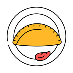 empanadas spanish cuisine line icon vector. empanadas spanish cuisine sign. isolated symbol illustration