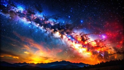 Fototapeta premium Stunning view of a colorful galaxy with stars and cosmic dust in the vastness of outer space