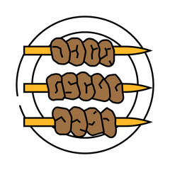 pinchos spanish cuisine line icon vector. pinchos spanish cuisine sign. isolated symbol illustration