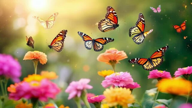 Butterflies Flying