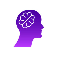 Human head with brain icon mind internal structure neurology antonym organ medical health care concept vector illustration isolated  