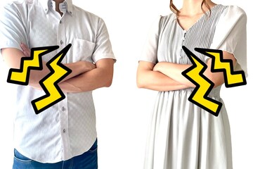 喧嘩してピリピリしている男女