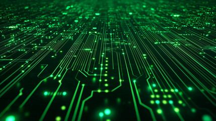 digital green circuit backdrop for technology background