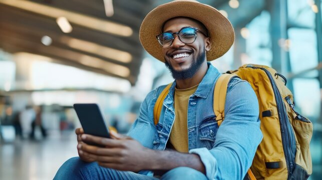 African digital nomads using mobile payment solutions to manage global finances, ensuring smooth transactions