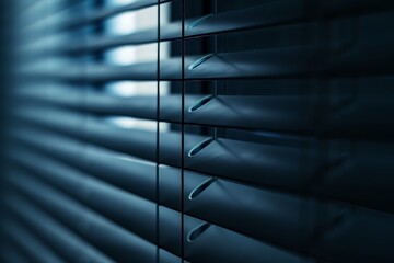 Close-up of a window blinds. Selective focus.