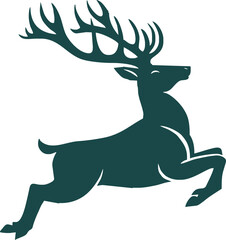 Deer silhouette, wild deers, deer logo vector isolate transparant background