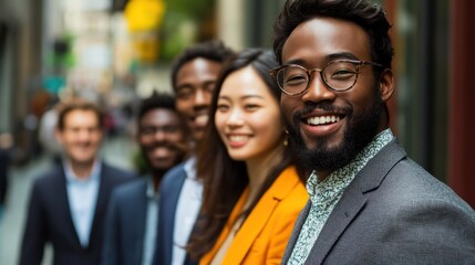 Fototapeta premium Asian and Sub-Saharan African individuals embracing spiritual wealth, focusing on personal fulfillment beyond material success
