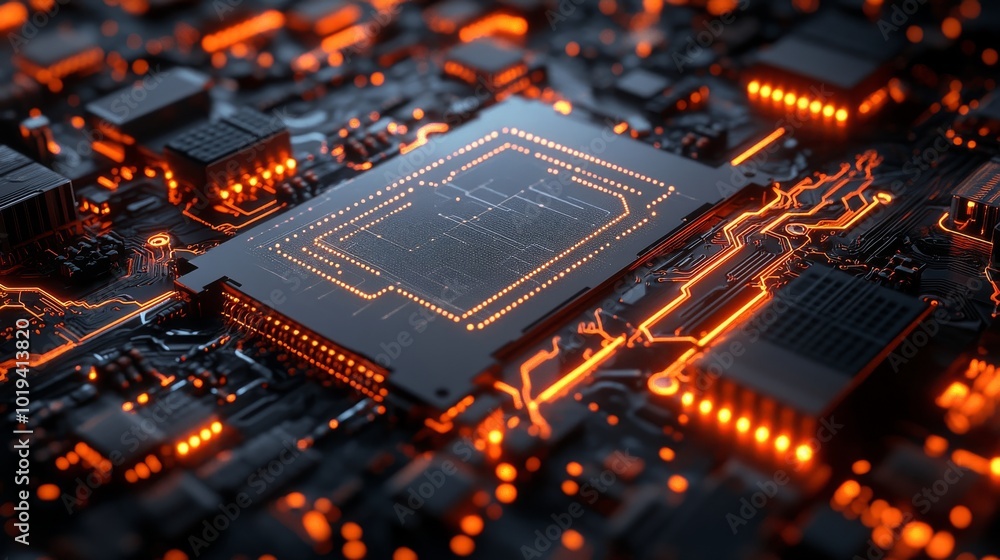 Poster illuminated circuit board with a central processing unit