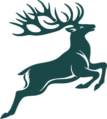 Deer silhouette, wild deers, deer logo vector isolate transparant background